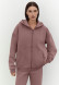 White sand color three-thread insulated hoodie with a zipper